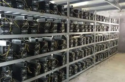 High-performance ASIC mining rig operating in a professional setup